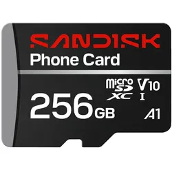 Sandisk Phone Card Microsdxc 256gb (256 GB, microSDXC, U1, UHS-I), Speicherkarte, Schwarz