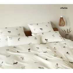 Elegante Mako-Satin Bettwäsche Donkey - 155x220 cm + 80x80 cm	offwhite