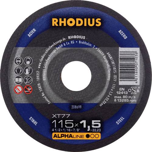 Rhodius 208699 Trennscheibe gerade 115mm Stahl
