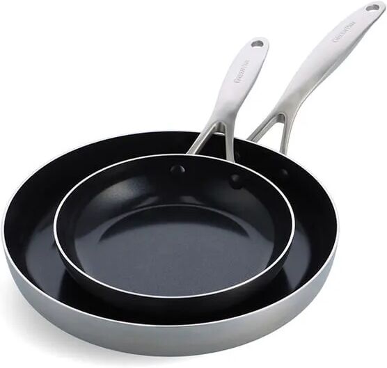 GreenPan Geneva 3-Ply Stainless Steel Non-Stick 20cm & 28cm Frying Pan Set