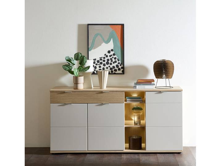 Enfilade éclairée 178 x 87 x 44cm Beige