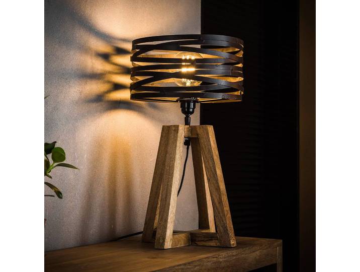 ZIJLSTRA Tischlampe Crossround, braun / rost, für Wohn- / Esszimmer, Metall, Vintage, Tischlampe