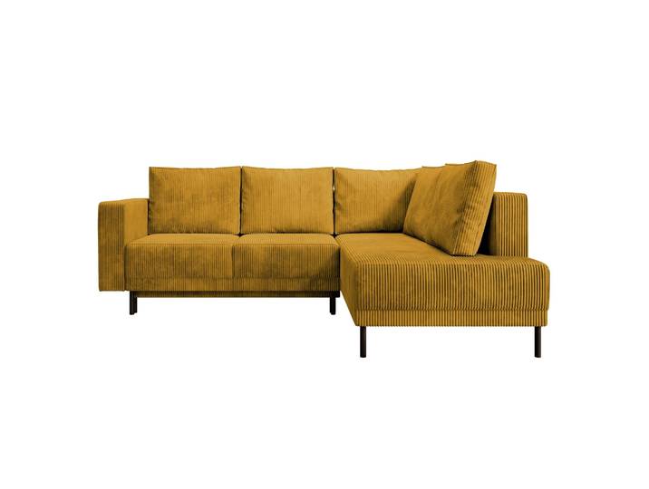 Ecksofa Rodario mit Schlafunktion und Bettkasten, senfgelber