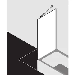 Kermi Filia XP Seitenwand FXTVD10017VAK 100x175cm, silber hochglanz, ESG klar, verkürzt neben Badewanne
