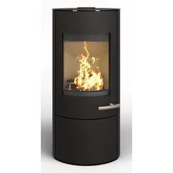 Haas+Sohn  Kaminofen  SOLIDO  Stahl  tief-schwarz  mit  Kochplatte  mit  Holzfach  und  Türe  6,6  kW