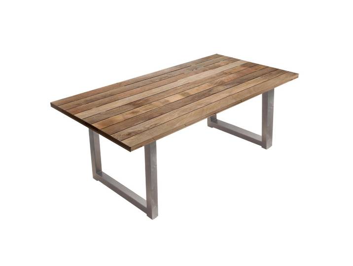 Livetastic Esstisch, Natur, Silber, Holz, Metall, Mangoholz, rechteckig, Kufe, 90x77x160 cm, in verschiedenen Größen erhältlich, Esszimmer, Tische, Esstische
