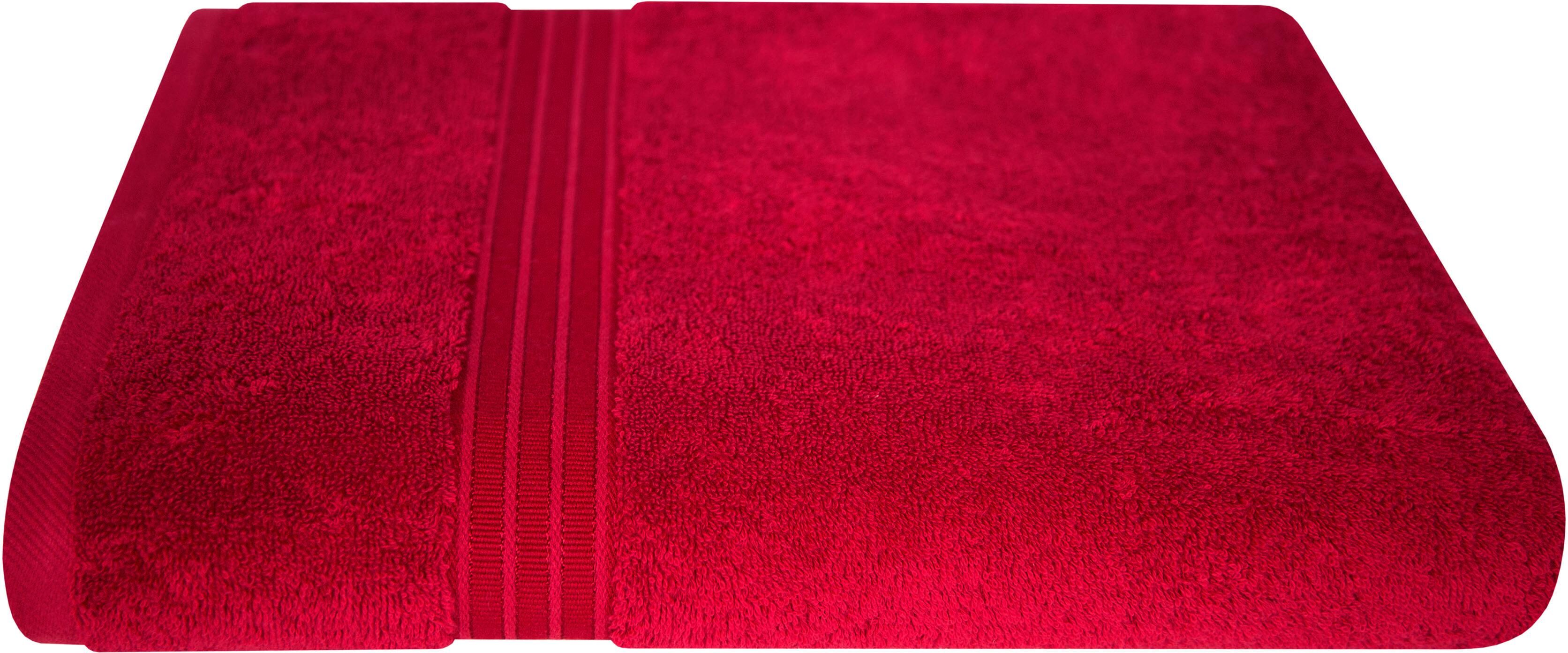 Badetuch DYCKHOFF "Siena", rot (granat), B:100cm L:150cm, Walkfrottier, Obermaterial: 100% Baumwolle, Handtücher, Badetuch, in tollen Unifarben granat B/L: 100cmx150cm, 1 Stk., Walkfrottier