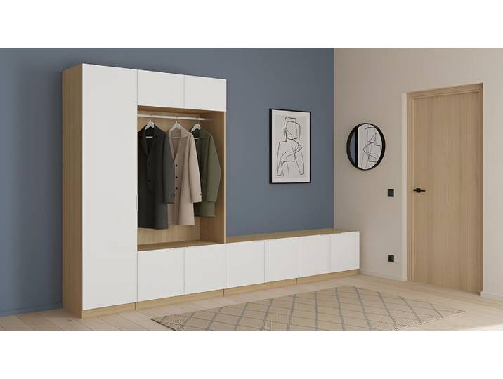 Armoire vestiaire sur mesure Mélaminé premium Chêne