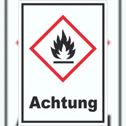 HB-Druck Aufkleber Entzündbare Stoffe Achtung Flamme A3 (297x420mm)