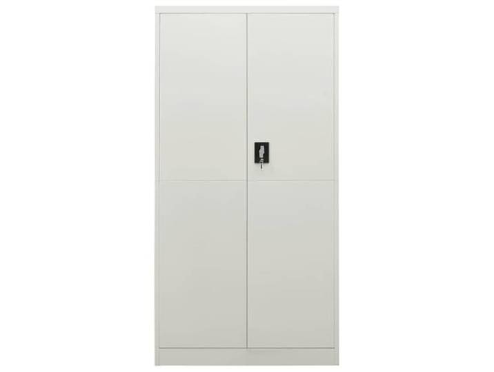 Aufbewahrungsschrank aus Stahl, hellgrau, 90 x 40 x 180 cm, mit 4 Industriedesign, langlebiger Stahl, 4 geräumige Regale, vielseitig einsetzbar, pflegeleicht, hellgrauer Farbton
