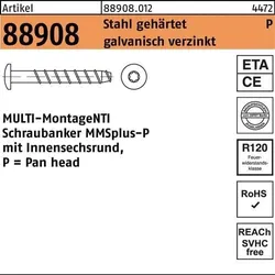 Schraubanker R 88908 MMSplus-P 10x70/5/20 T40 Stahl galv.verz. 25St. HECO