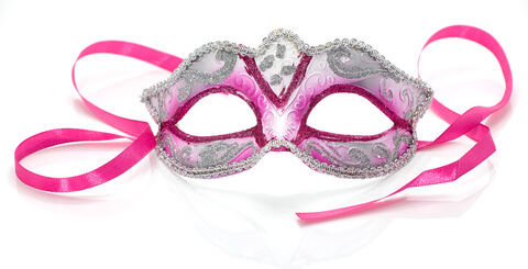Maske "Venezia", pink/silber