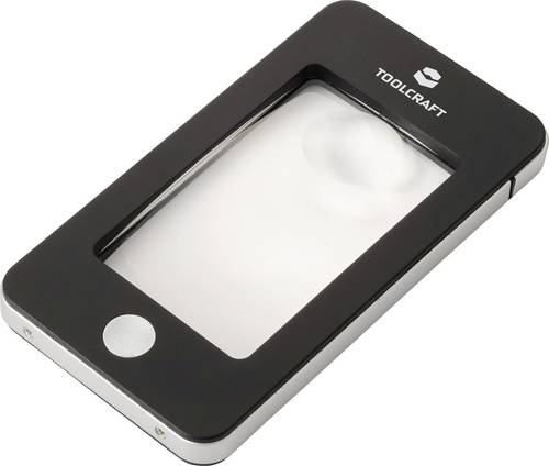 TOOLCRAFT TO-10283184 Handlupe mit LED-Beleuchtung Vergrößerungsfaktor: 2 x, 4 x Linsengröße: (Ø) 23mm Schwarz
