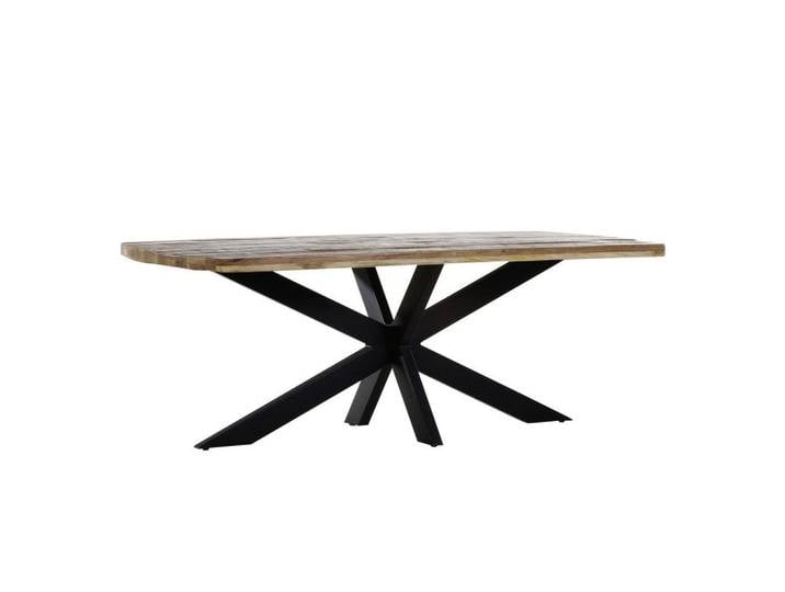 Landscape Esstisch, Natur, Schwarz, Holz, Mangoholz, massiv, Freiform, Sternfuß, 100x77x210 cm, Esszimmer, Tische, Esstische