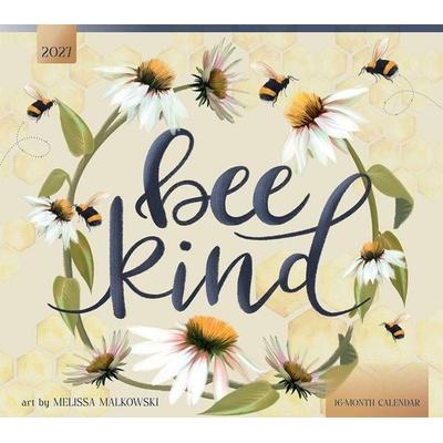 Bee Kind 2027 14 X 24 Inch (Hanging) Monthly Deluxe Wall Calendar Featuring the Artwork of Melissa Malkowski Linen Envelope Foil Stamped Cover