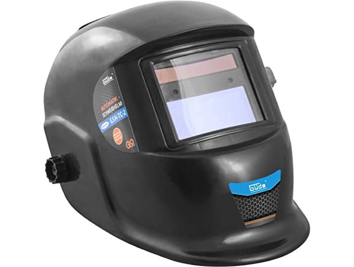 Güde Automatischer Schweißhelm GSH-TC-2 (True Color-Technologie, Auto-Abdunkelungsfilter, DIN 9-13, 2 Lichtbogensensoren, Sichtfeld 100x48 mm, Stromversorgung über Solar)