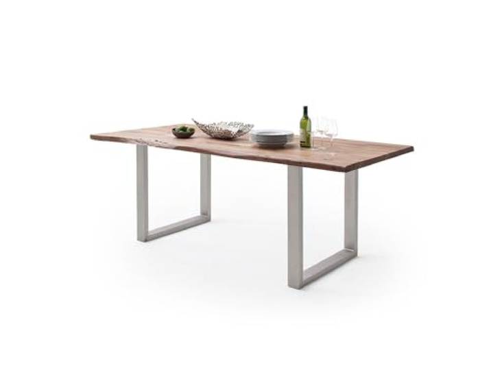 möbelando Baumkantentisch >Calabria< in Akazie Natur lackiert - 180x77,5x100 (BxHxT)