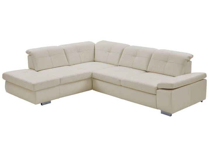 Beldomo Premium Ecksofa AUSTIN-L, Weiß, Leder