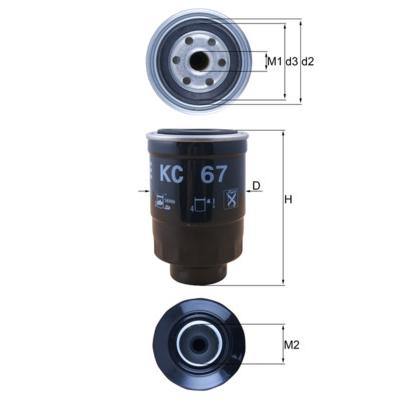 KNECHT Kraftstofffilter KC 67 Anschraubfilter 141mm Gewindemaß3/4-16UNF-2B für Peugeot Ford NISSAN