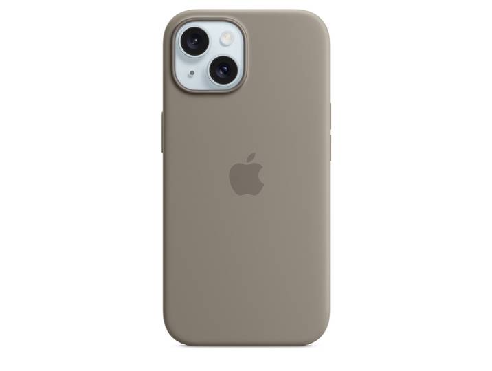 Apple coque en silicone avec MagSafe pour iPhone 15 - argile