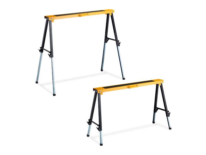 Arbeitsbock 2er-Set höhenverstellbar Orange-Schwarz-Silber