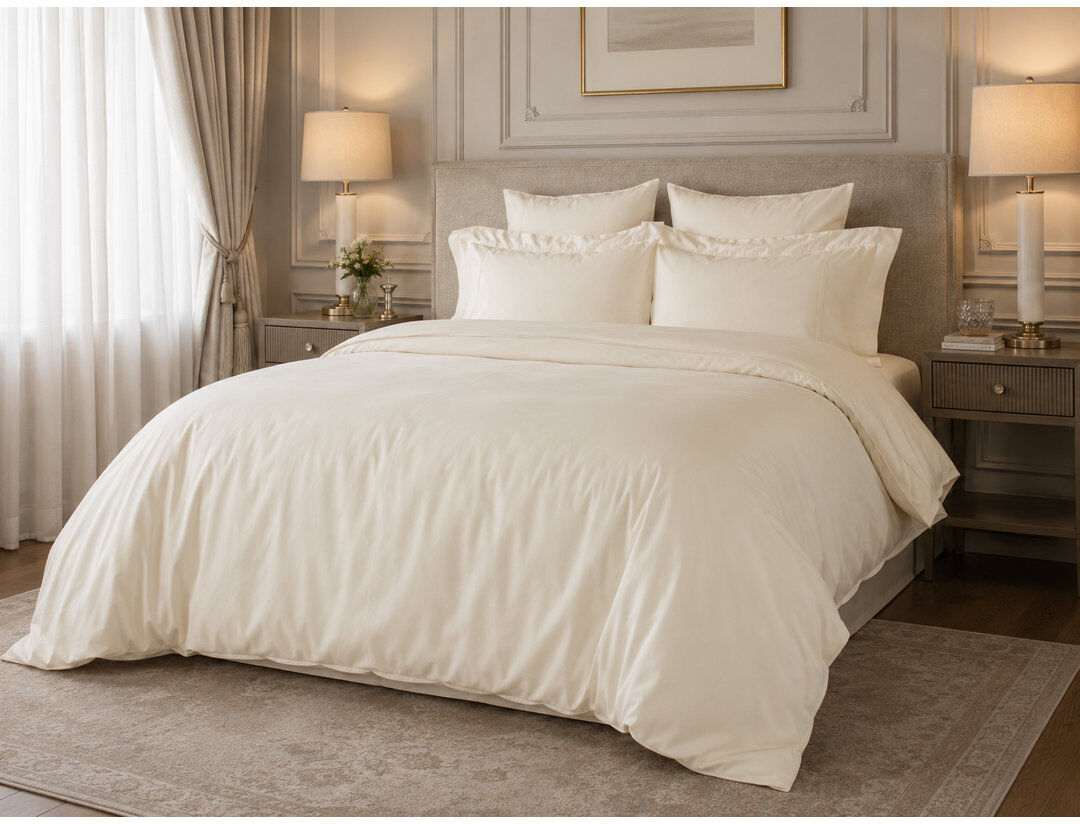 Belledorm 600TC 100% Egyptian Cotton Duvet set Cotton Duvet Cover Set Ivory King