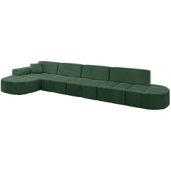 ECKSOFA Ottomane Links LIVO-L3 - 422x173x79,5 cm Grün