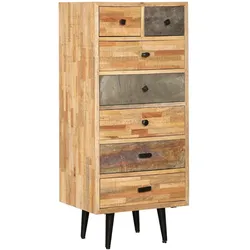 DELUKE Kommode KJELL Teak Braun 112x35x50cm Schrank Schlafzimmer Sideboard