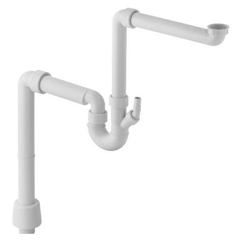 Geberit Hvid vandlås 50mm x 1 1/2" hvid til enkeltvask - rumbesparende model (4025416022947)