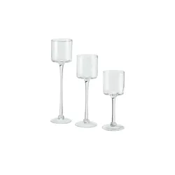 Windlicht  3er Set   ¦ transparent/klar ¦ Glas ¦ Maße (cm): H: 30  Ø: 7.5