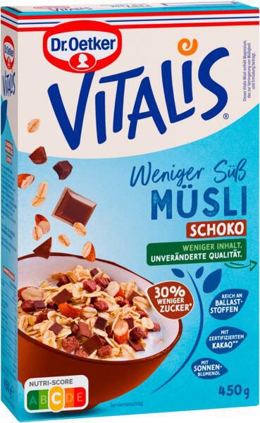 Dr. Oetker VITALIS Schokomüsli weniger süß 450,0 g 6523362001