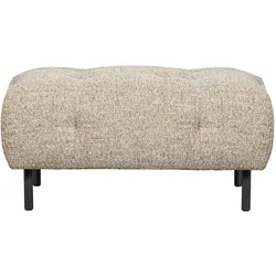 Hocker Lloyd aus grobmaschigem Stoff, modern gepolstert, beige, stabiles Metallgestell