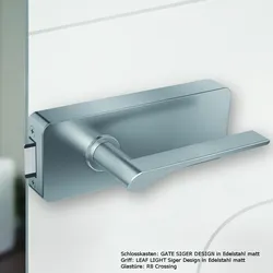 GRIFFWERK Ganzglastürbeschlagset GATE Magentfalle 3tlg-Edelstahl matt-WC außen