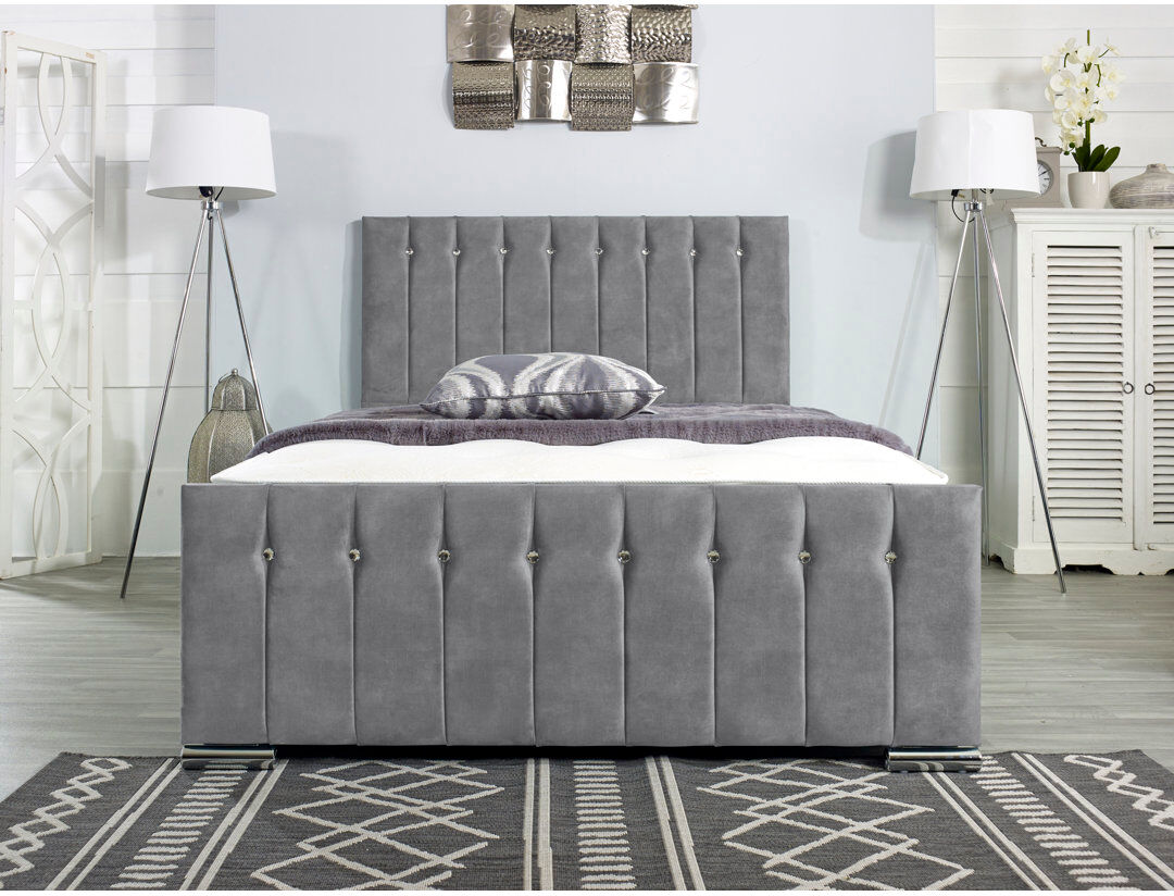 Wayfair Sleep Fausley Upholstered Bed Frame Charcoal Small Double (4')