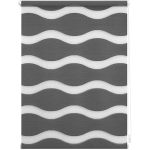 Lichtblick Rollo Welle, Klemmfix, anthrazit, 110 x 150cm, Doppelrollo, zum Klemmen, ohne Bohren