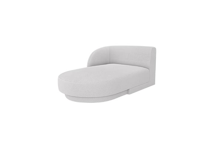 Modulare Design Chaiselongue „Miley“ Bouclé Hellgrau Chosen by Bloomingloft