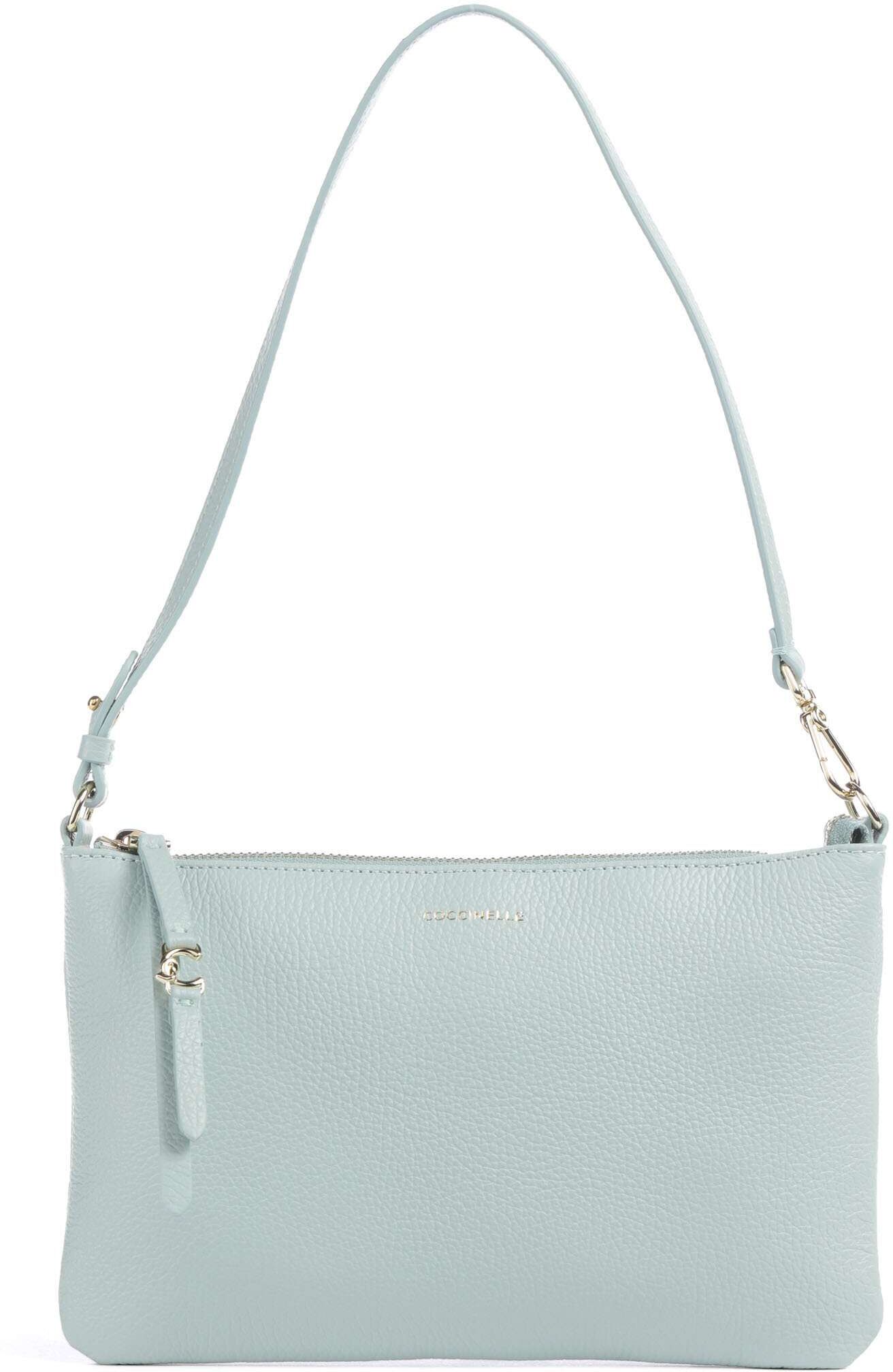 Coccinelle C-Easy Schultertasche aus Leder, petrol