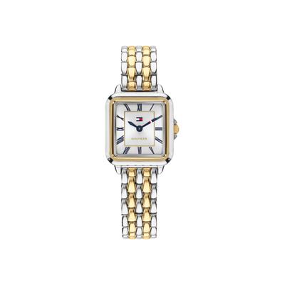 Quarzuhr TOMMY HILFIGER "MIA", gold (silberfarben, goldfarben), Armbanduhren, Damen, Quarzuhr, Armbanduhr, Damenuhr, Edelstahlarmband, analog