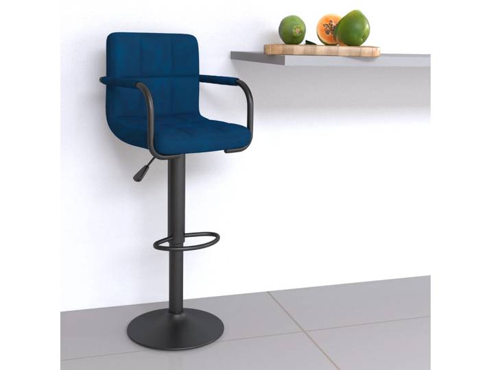 vidaXL Barhocker Blau Samt