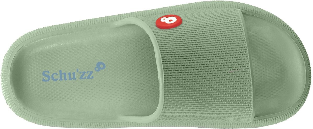 Sandale SCHUZZ "Claquette", Herren, Gr. 44, grün, Obermaterial: 100% Gummi rubber., Schuhe Sandale