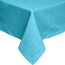 TISCHDECKE hellblau 137/228 cm, 100% Baumwolle