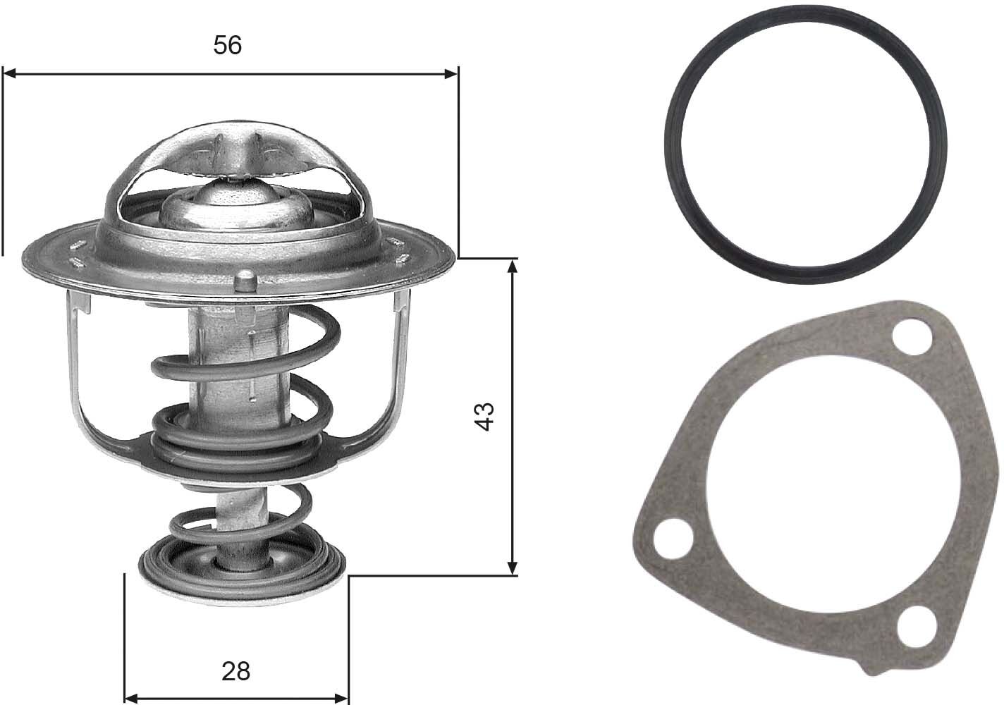 Gates Thermostat, Kühlmittel Th31276g1 Für Standard Automobile Mitsubishi Fuso (Mitsubishi) Nissan