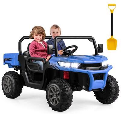 Costway 24V Ride On Kids Car with Dump Bed and Remote Control-Navy