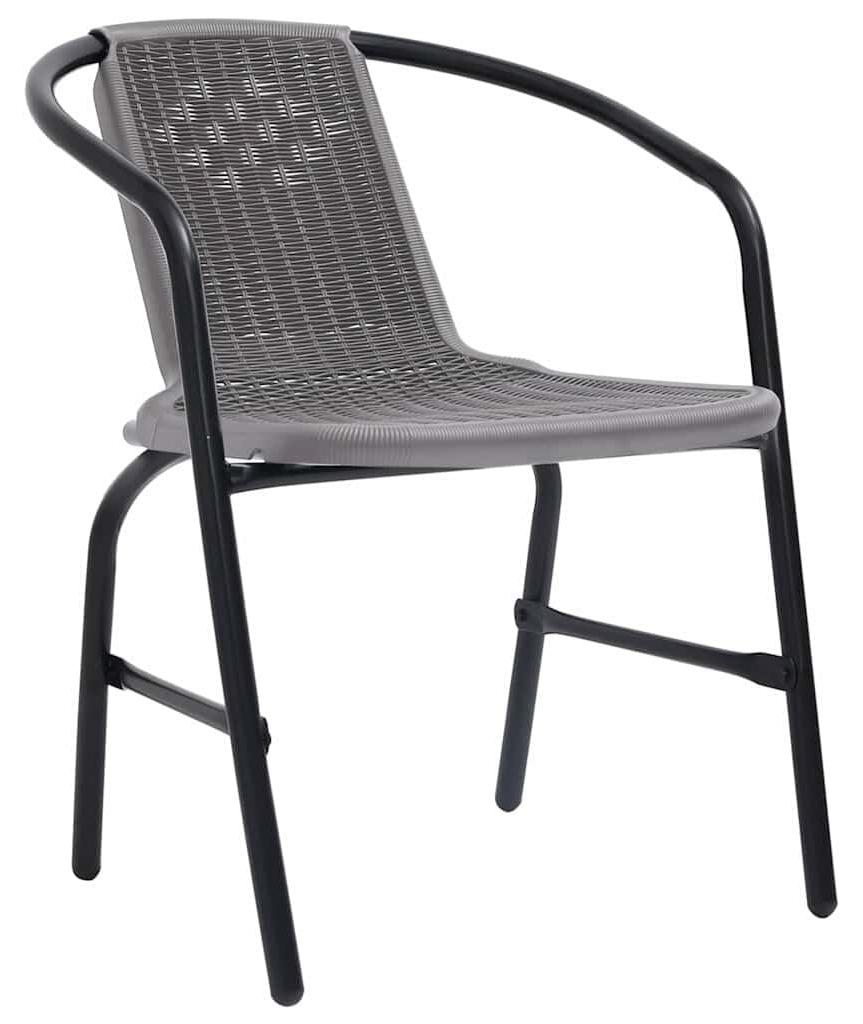 Gartenstuhl, Schwarz, Kunststoff-Rattan - Tragfähigkeit: 110 kg - Maße: 62 x 55 x 74 cm - Stapelbar - Gartenstuhl
