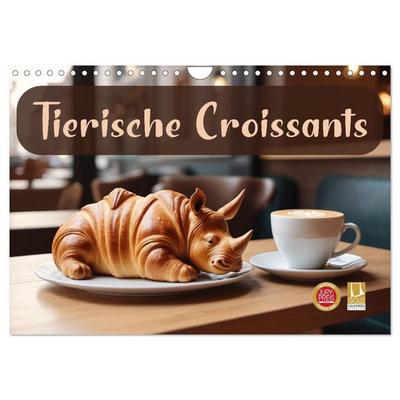 Tierische Croissants (Wandkalender 2027 DIN A4 quer), CALVENDO Monatskalender