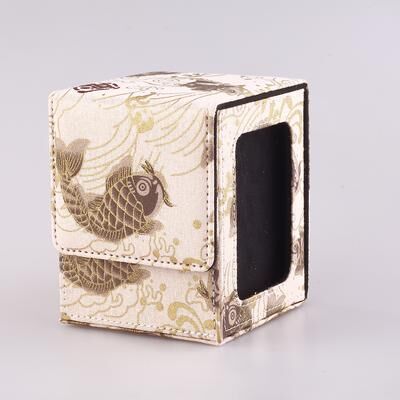 Daily Deals Depot Trading Card Deck Box Case, Carrying Organizer Holder For MTG, TCG, Commander, Board Games, Collectible Card Storages white Carp