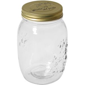 Rayher Vorratsglas 68037000, mit Metalldeckel, 1 Liter, rund
