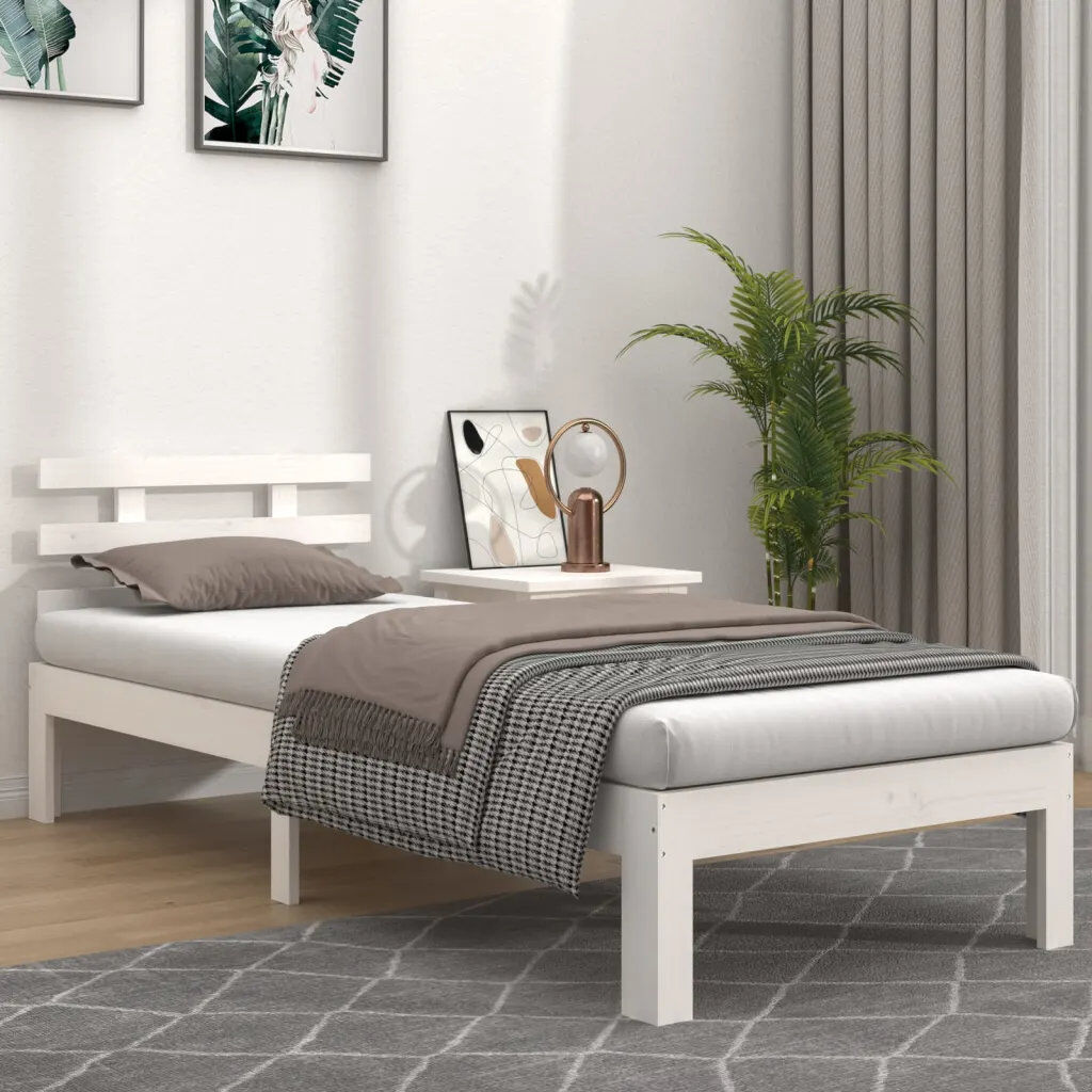 17 Stories Jaicey Solid Wood Bed White Single (3')