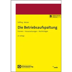Die Betriebsaufspaltung, Fachbücher von Lars Micker, Matthias Söffing, Günter Söffing