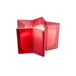 HOME STORY Duftkerze im Glas   , rot , Glas,Wachs , Maße (cm): H: 8,2  Ø: 13.7